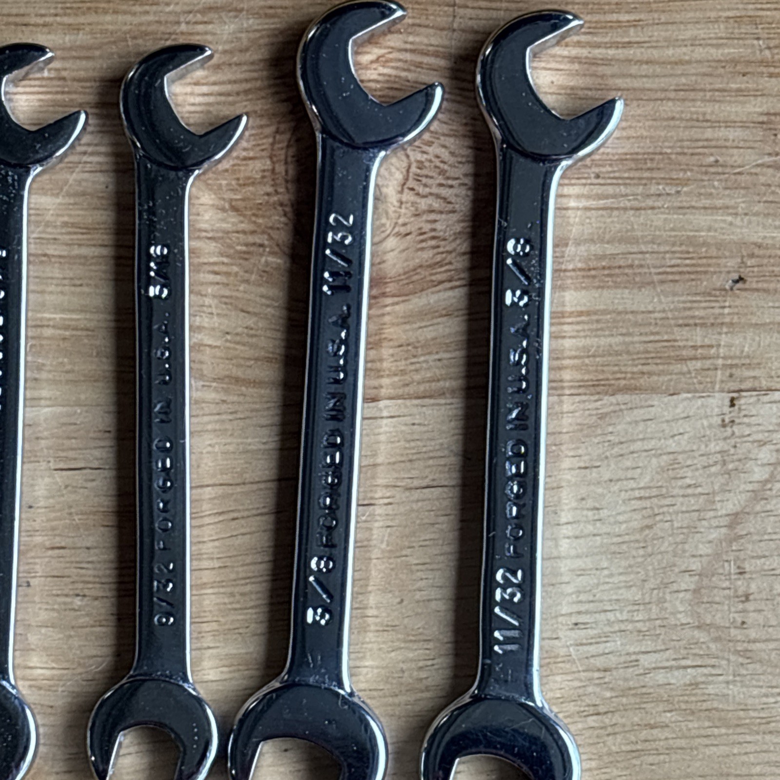 Indestro Super SAE 4 Way Angle Open End Ignition Wrench Set No. 888 Vtg USA READ