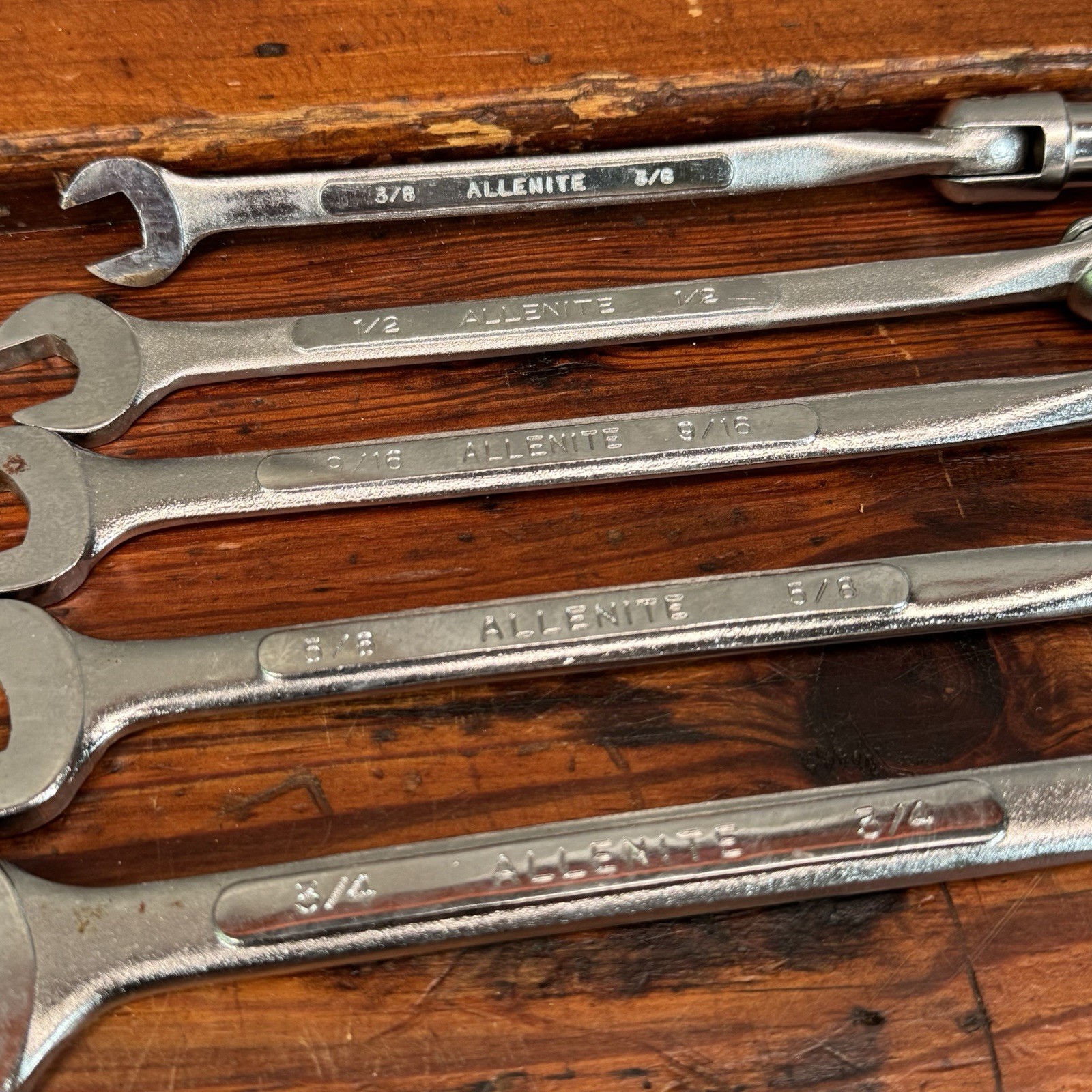 (5) Allenite FLEX WRENCH SOCKET SET SAE 12 PT Japan 3/8 1/2 9/16 5/8 3/4 Lot
