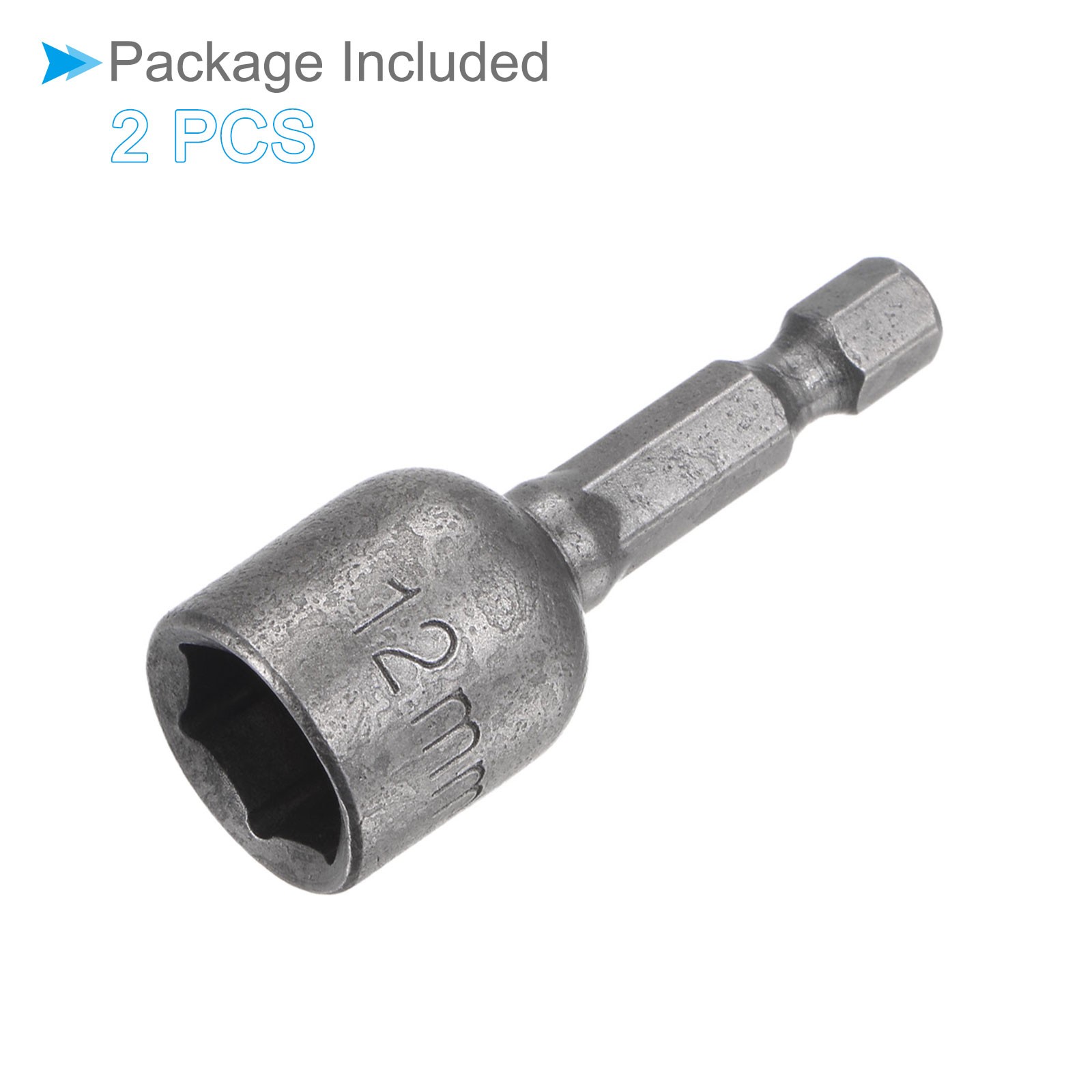 2pcs 1/4″ Hex Quick Change 12mm Magnetic Hollow Shaft Nut Setter 48mm