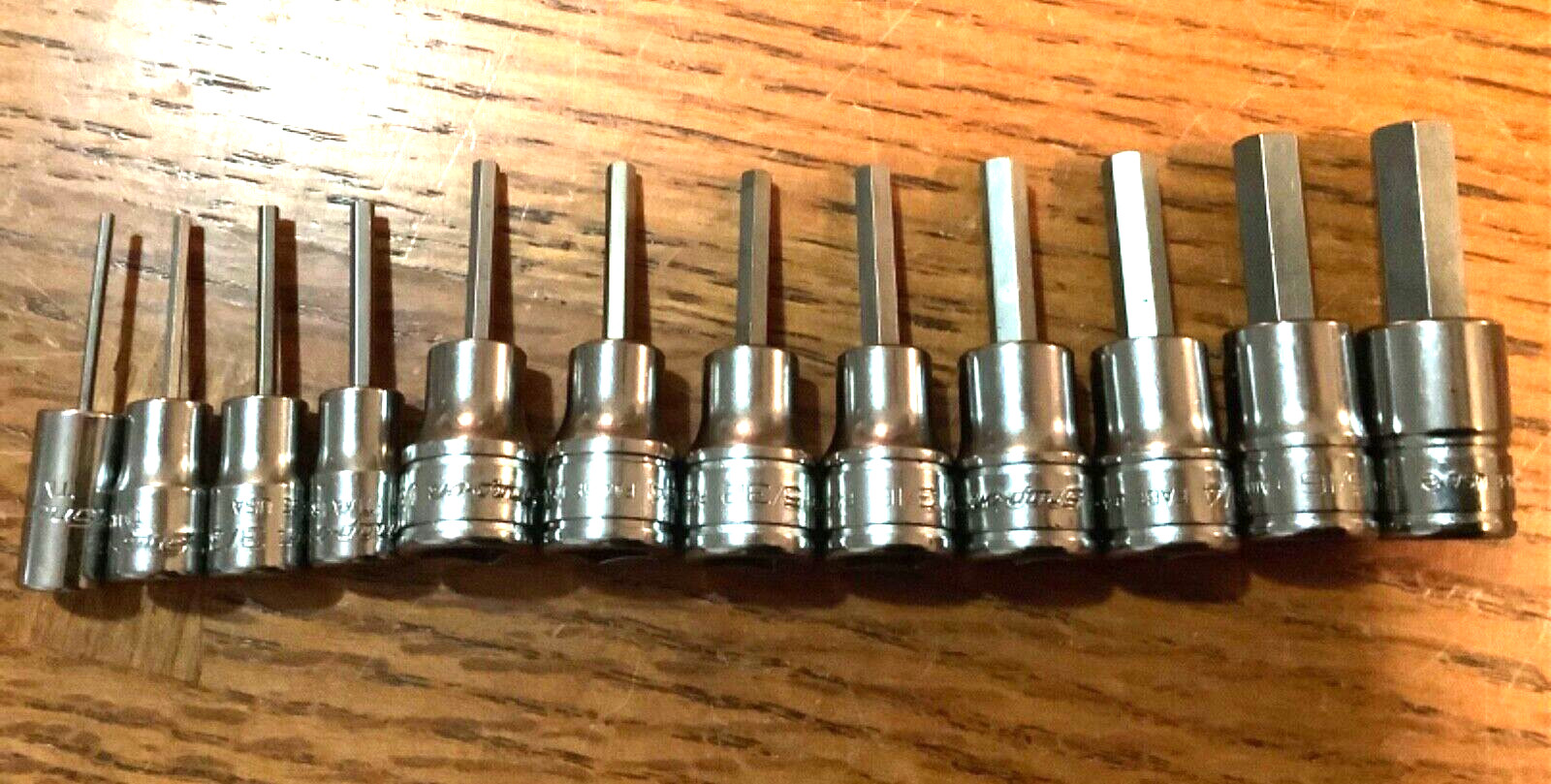 Snap-on™ 1/4″ 3/8″ drive 1/16″ thru 3/8″ allen Hex Socket Driver Set 212EFTAY