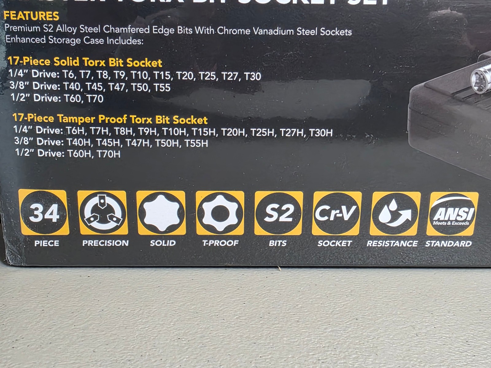 Lexivon Master Torx Bit Socket Set -Solid & Tamper Proof, T6H-T70H/T6-T70 Sealed