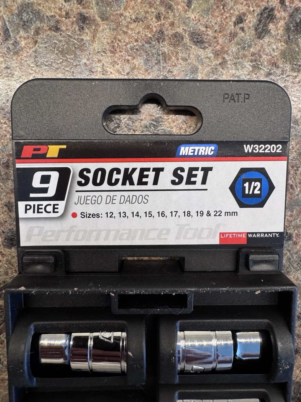 Performance Tool W32202 9 Pc Metric 1/2” Drive Socket Set NEW Factory Sealed