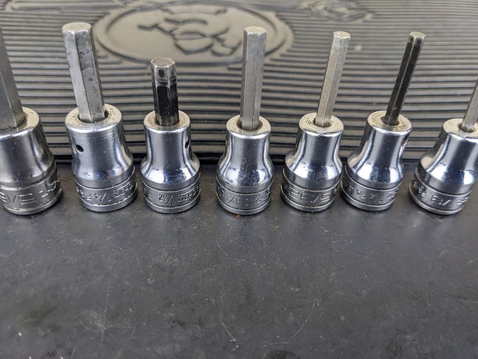 #az201 Snap On 3/8″ Drive Standard Hex Bit Socket Driver Set 208EFAY 1/8 to 3/8″
