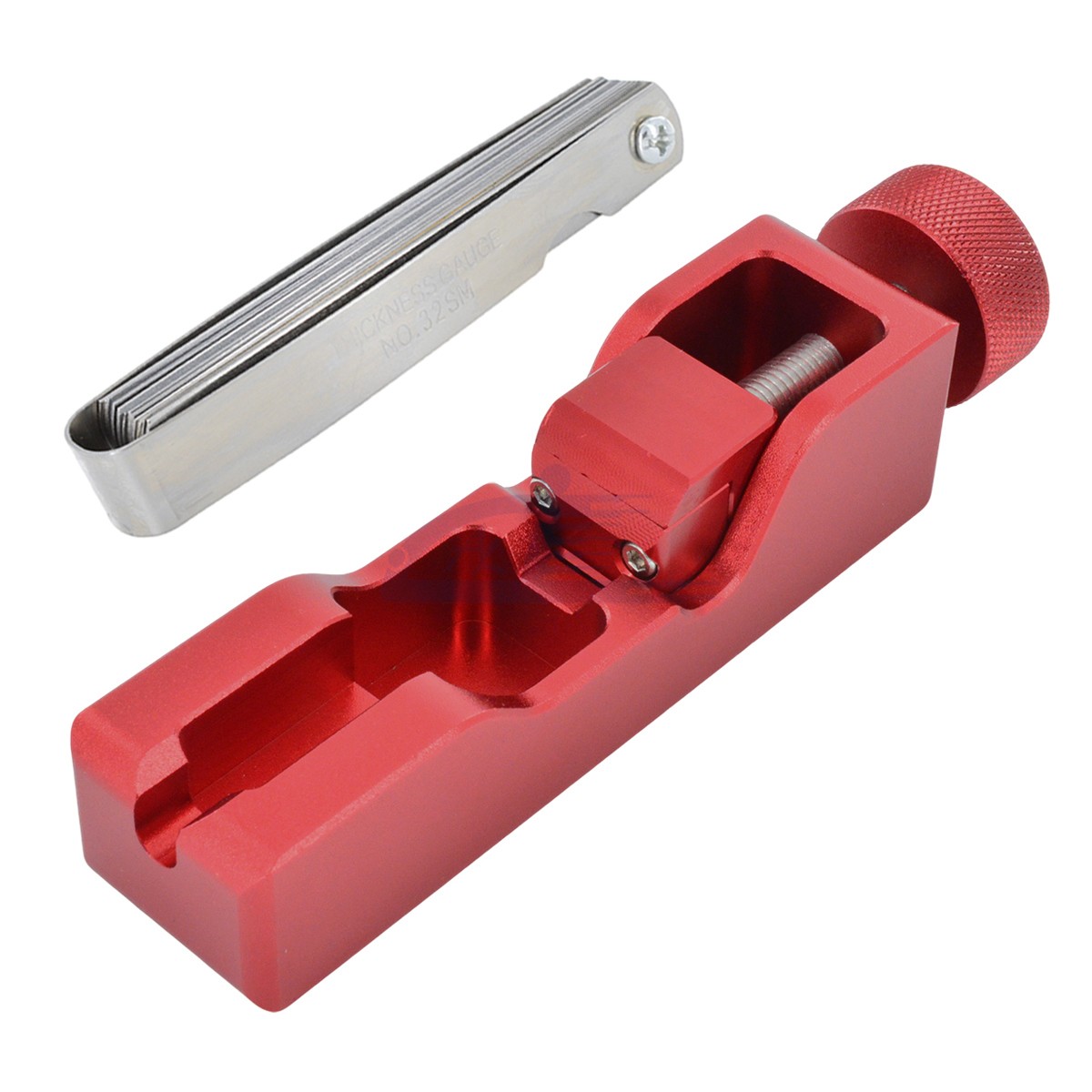 Spark Plug Gap Tool Gapper & Feeler Gauge Metric SAE 10mm 12mm 14mm 16mm Red