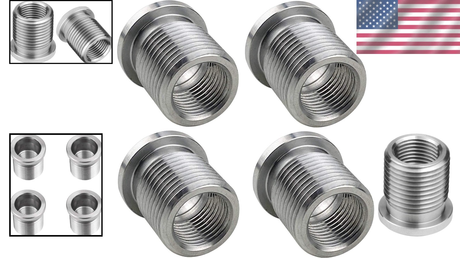 M14 x 1.25 Spark Plug Inserts – Durable Alloy Steel for Ford Triton Trucks/SUVs