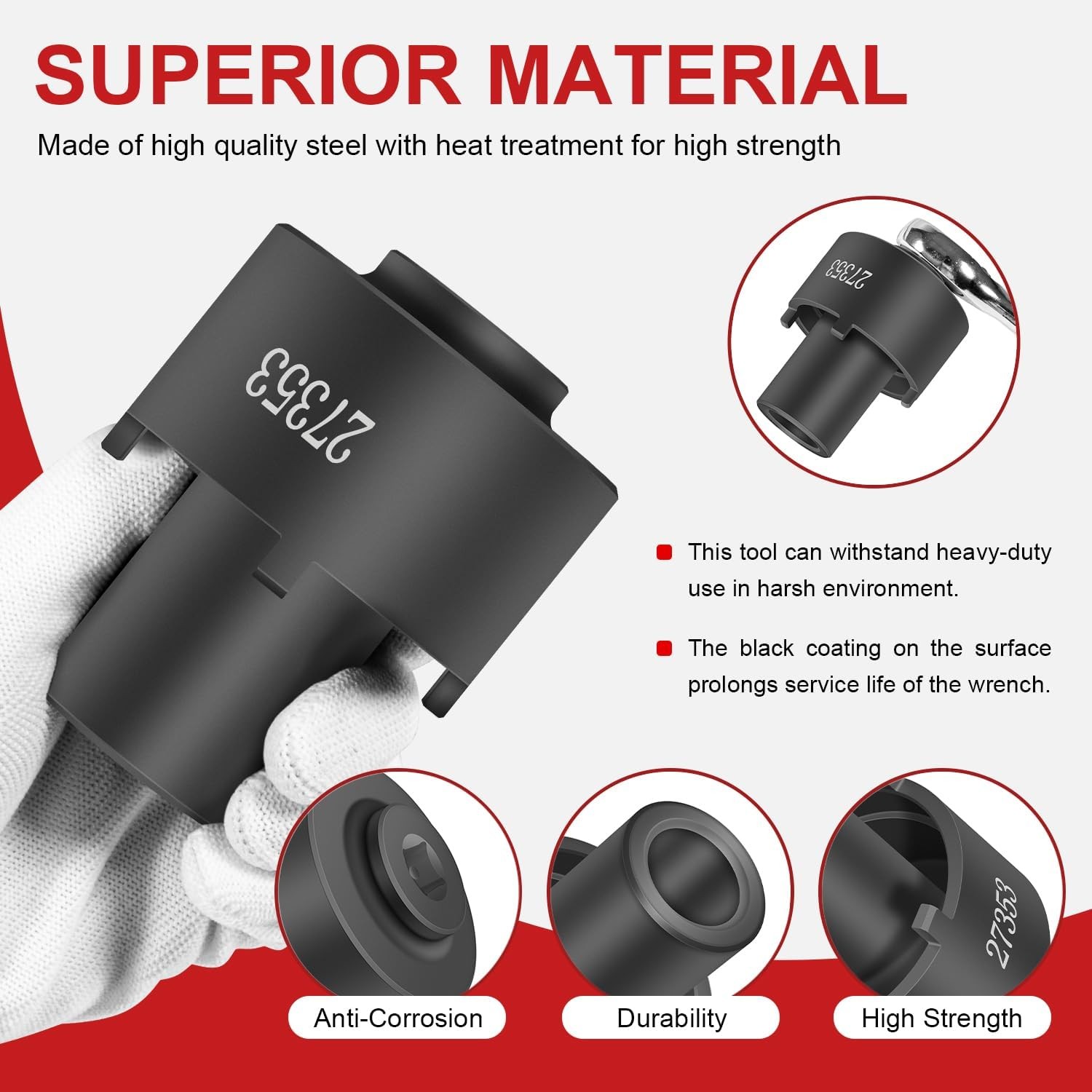 27353 Rear Axle 4 Lug Spindle Socket Nut Wrench For Ford F-250 F-350 F-450