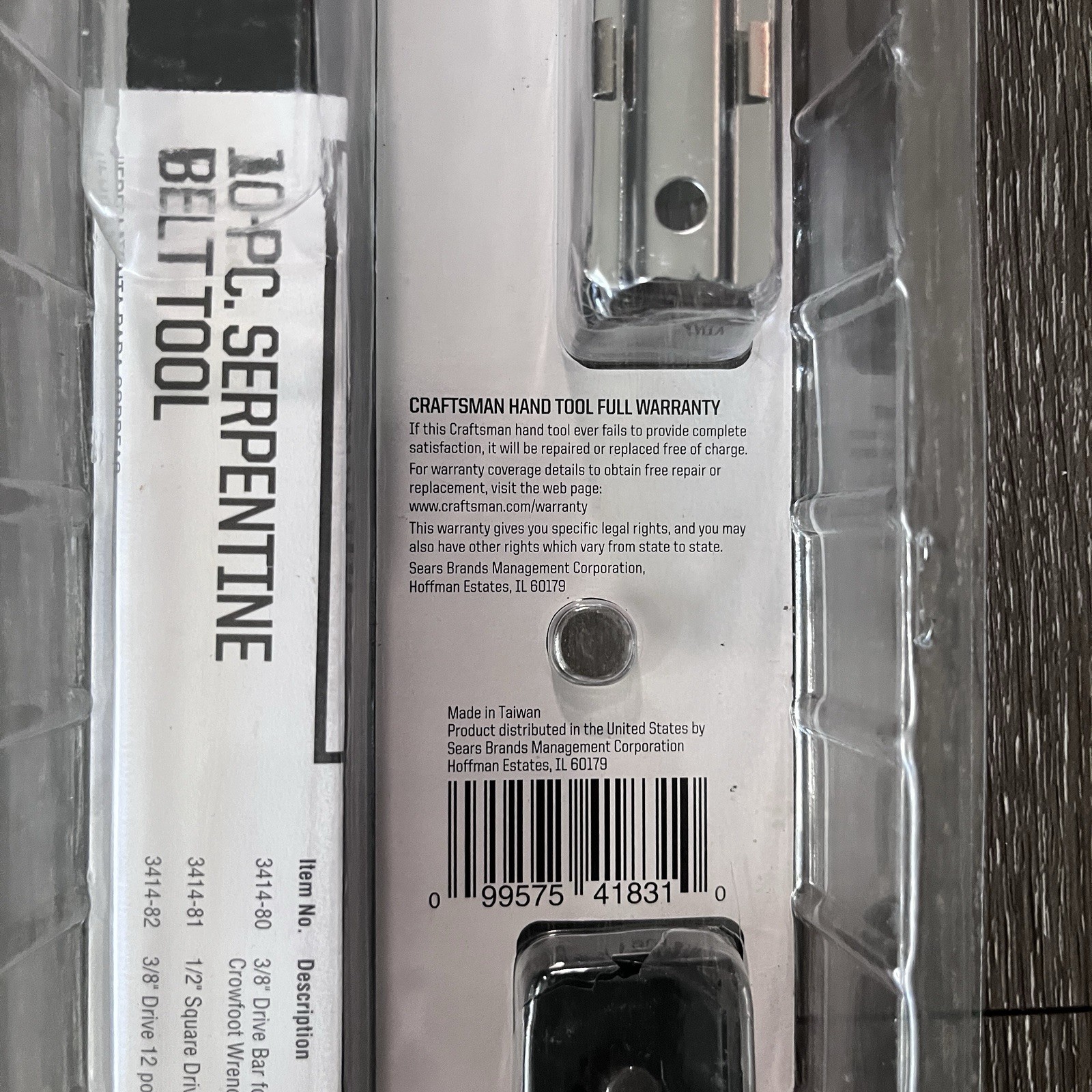 Craftsman 10 Piece Serpentine Belt Tool Sockets No. 41831 USA 3/8 And 1/2” Drive
