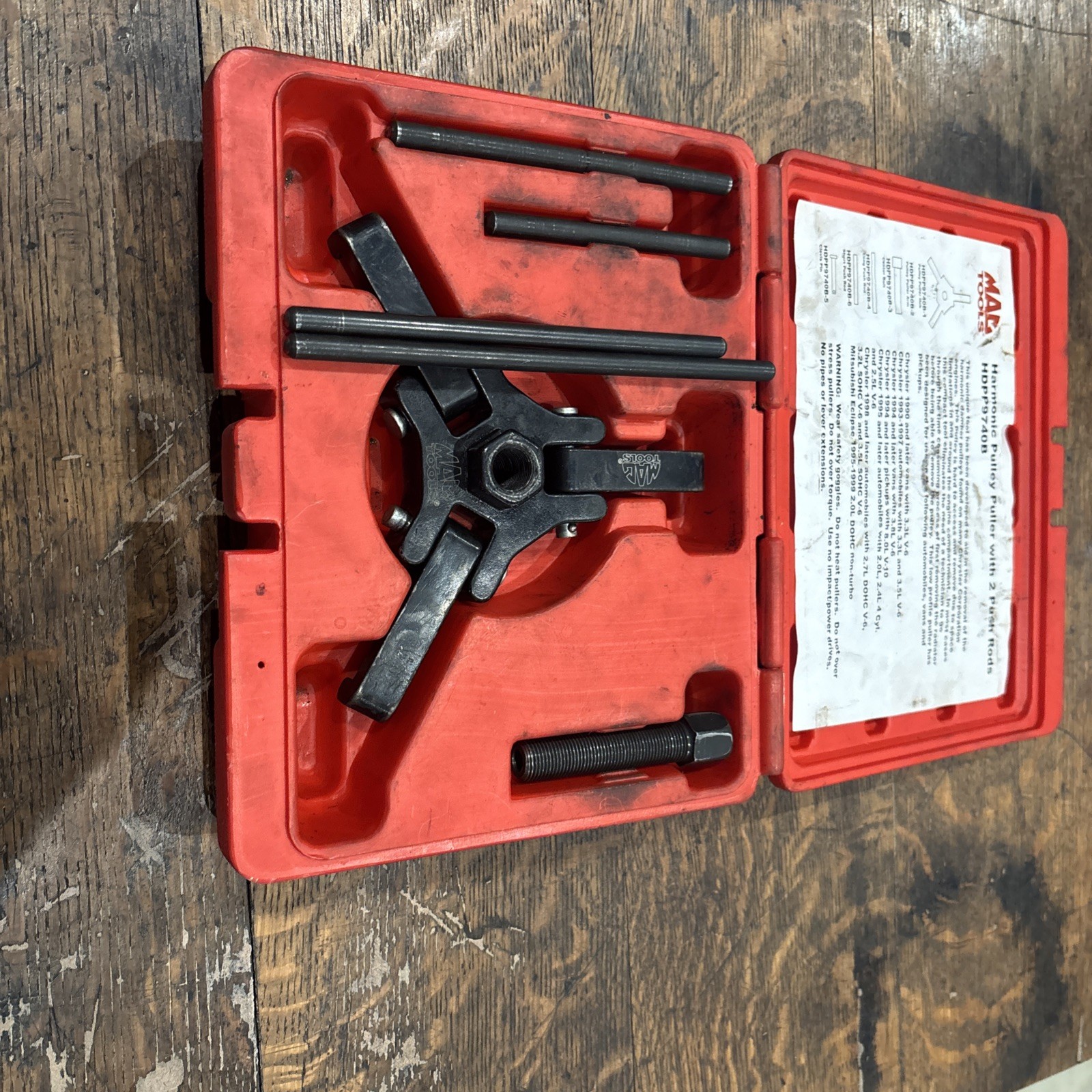 MAC TOOLS #HDPP9740B «Harmonic Puller Pulley» W/4 Push Rods