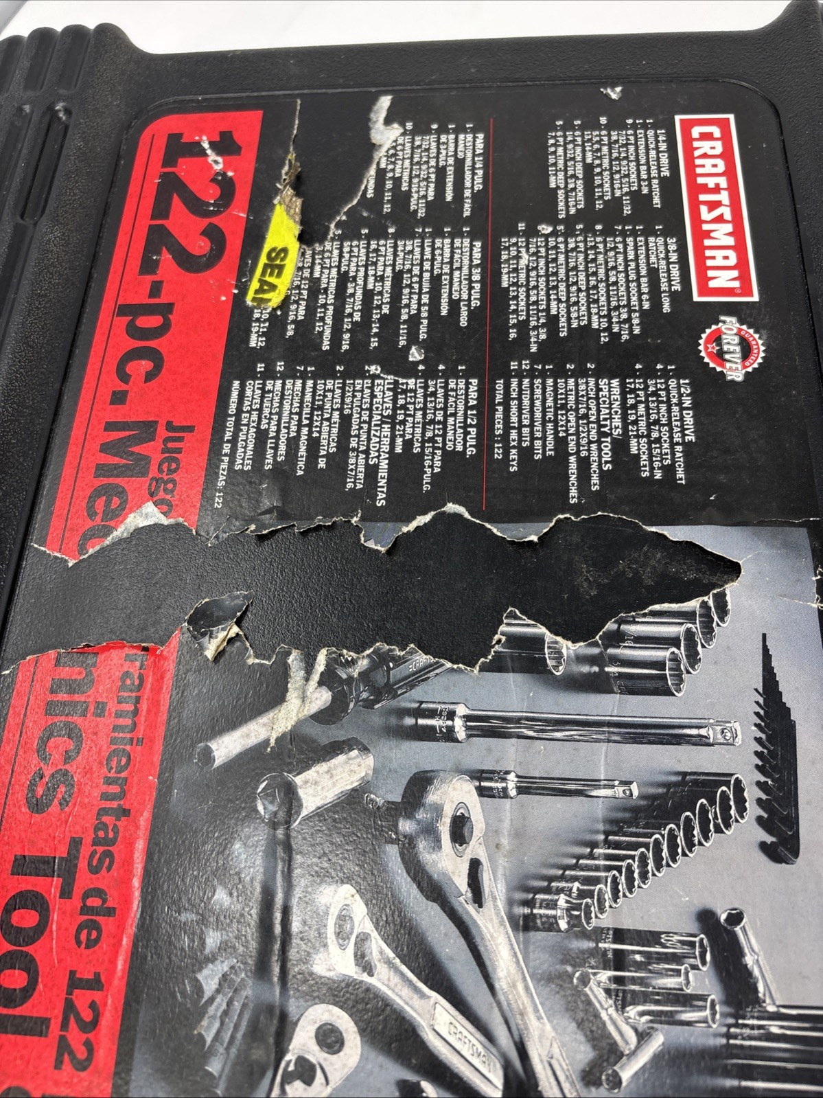 Craftsman USA 122 Piece Mechanic Tool Set 33122 Complete Sealed Bags Read