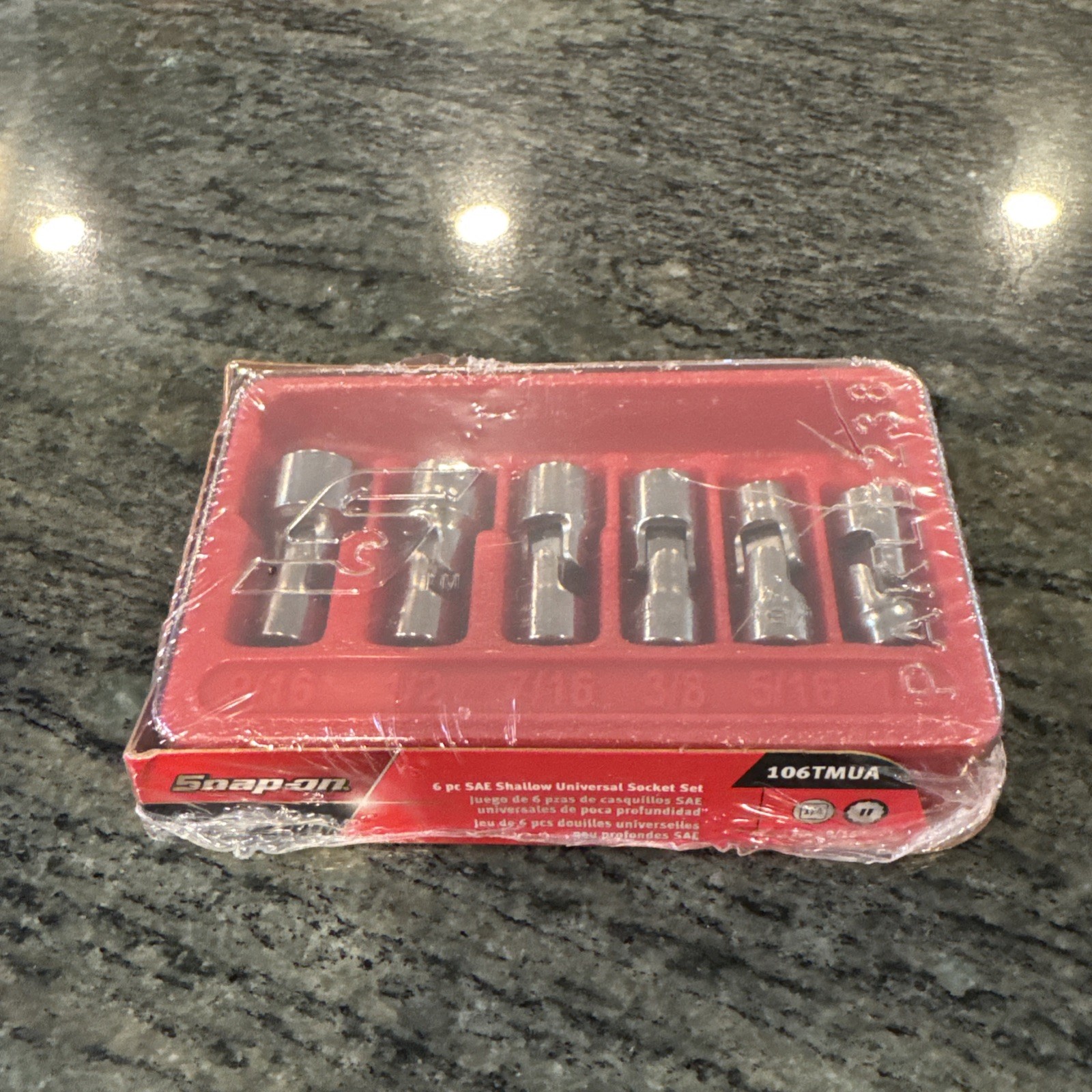 Snap-on 106tmua 5 pc 1/4” drive 12 pt sae shallow Universal socket set sealed
