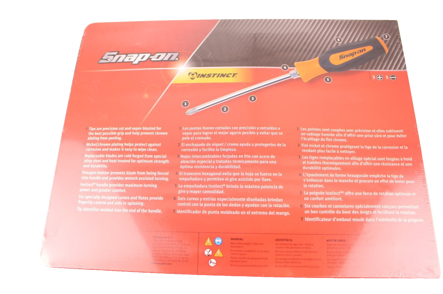 Snap on Tools ORANGE 8pc Soft Grip Screwdrivers Set SGDX80BO NEW SEALED Fre Ship