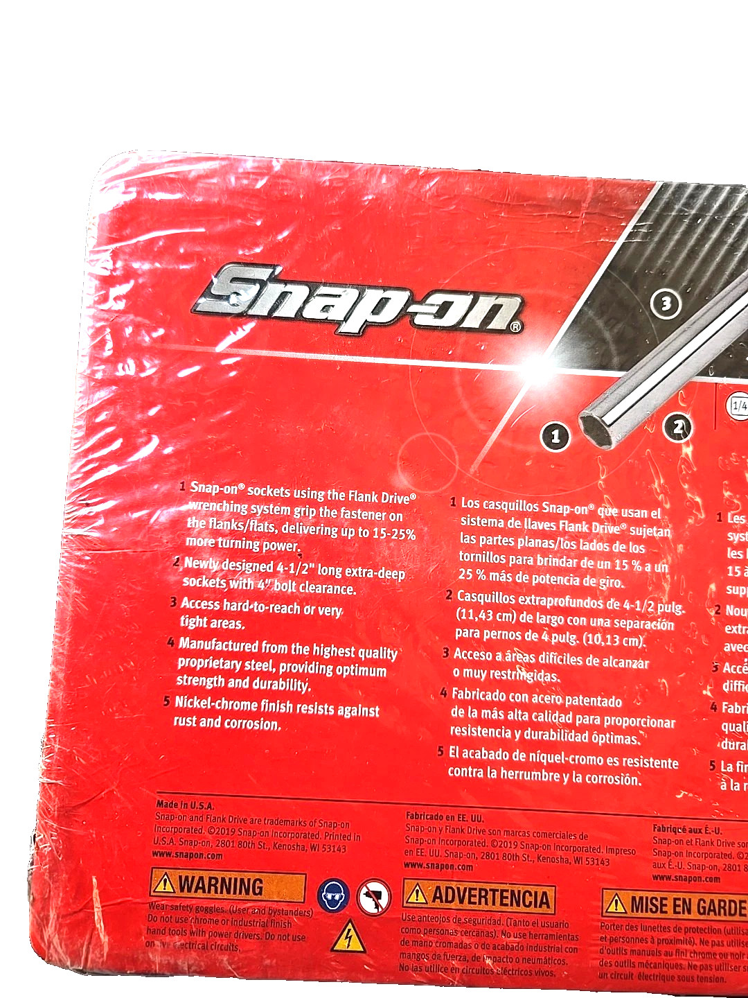 New Snap-on™ 1/4″ drive 7 – 15 mm 9pc 6-pt Extra Deep Socket SET 109STMML SEALed