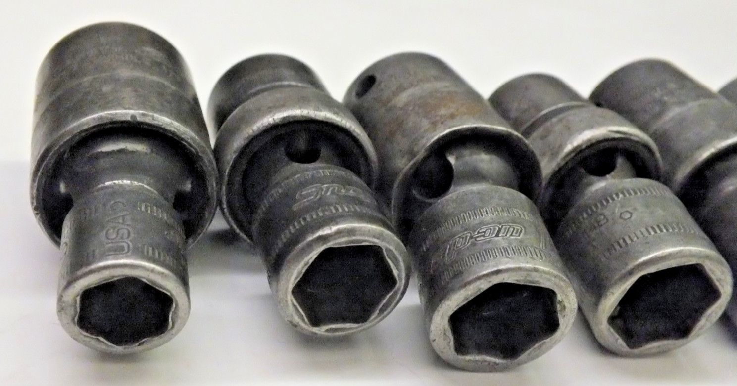 Snap-On 8pc 3/8″ Dr SHALLOW Impact Swivel Socket Set METRIC 6pt 10-18mm 207IPFM+