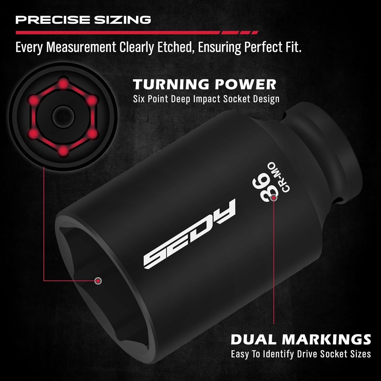 Portable 1/2 Drive Deep Impact Socket Set – 11 Pieces for Truck and Bearing Use
