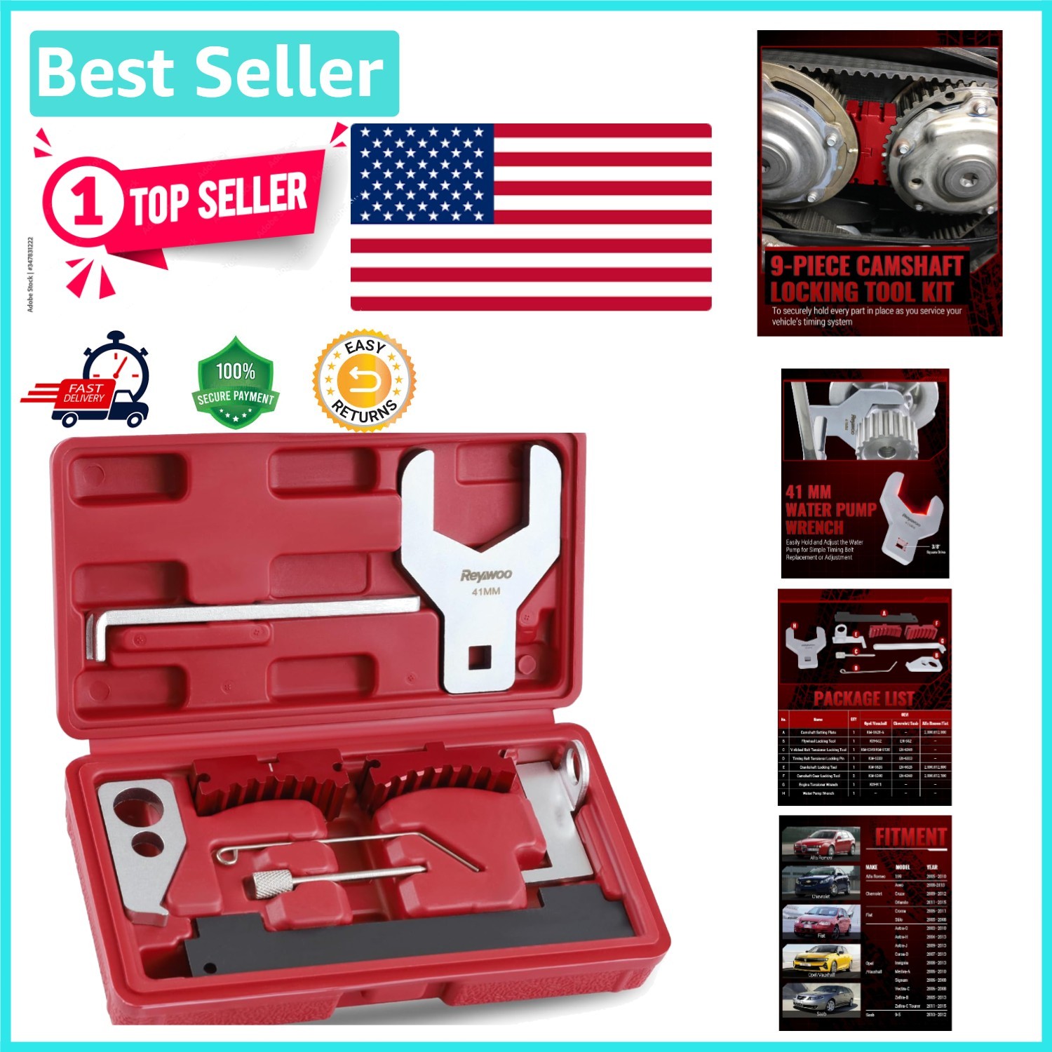 Comprehensive Camshaft Timing Tool Set for Corvette & Fiat Engines – 41mm Wrench