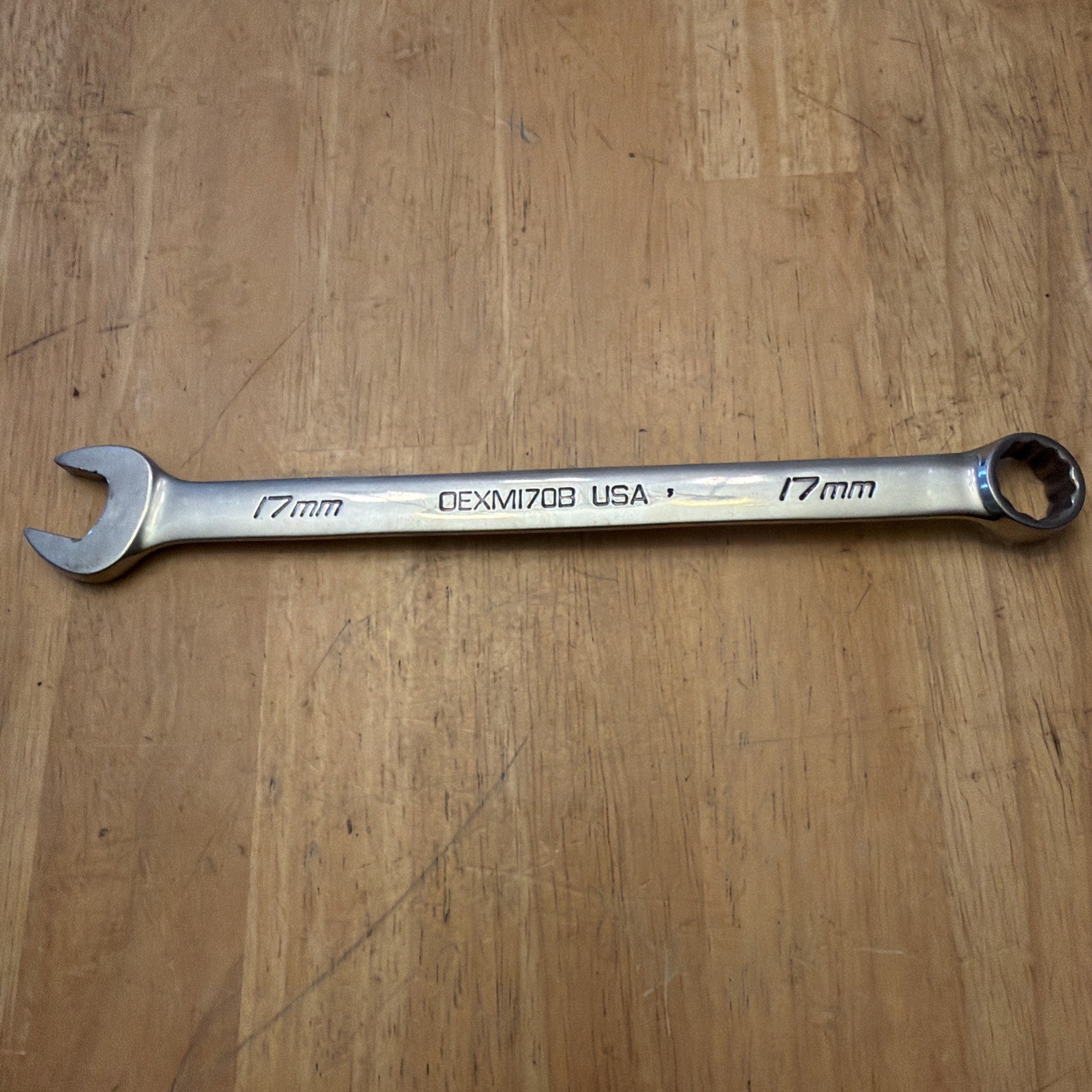 Snap On Tools USA Metric OEXM170B 17mm Chrome Combination Wrench, 12 Point Used