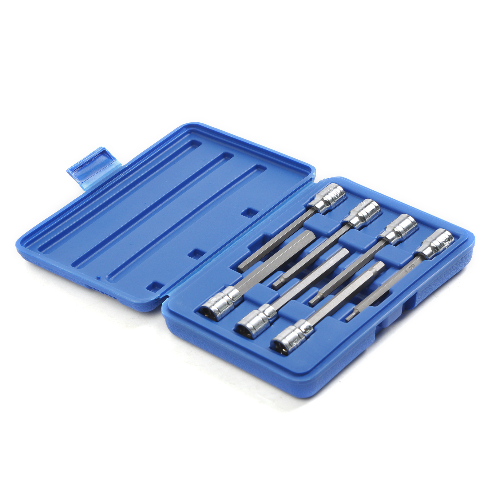 7Pcs 3/8″ Dr Extra Long Allen Hex Bit Socket Set, Metric 3-10mm, S2 & Cr-V Steel