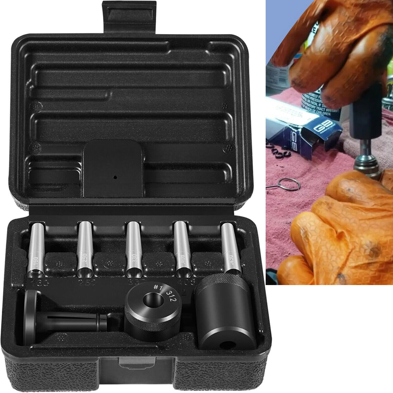Tools Injector Seal Installer Kit 8Pcs for Most Ford GM Subaru Engines 34720