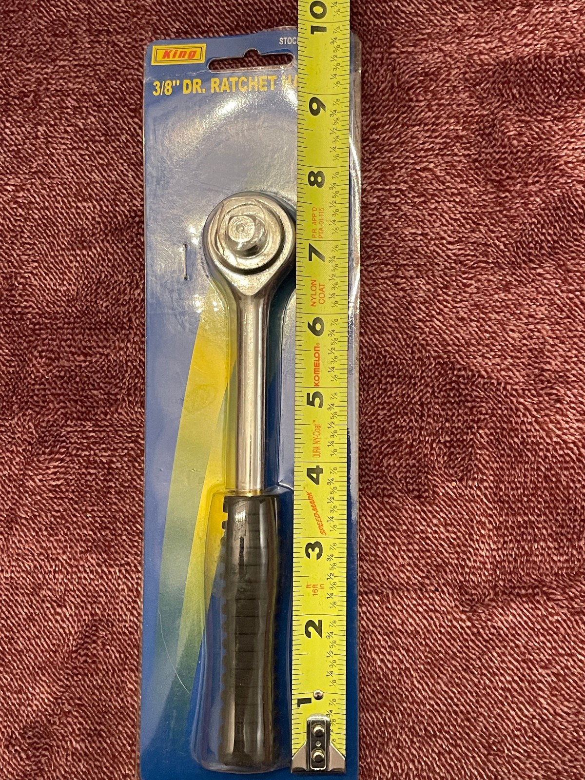 King Rubber Handle 3/8 inch Drive Ratchet 7.5″ Length