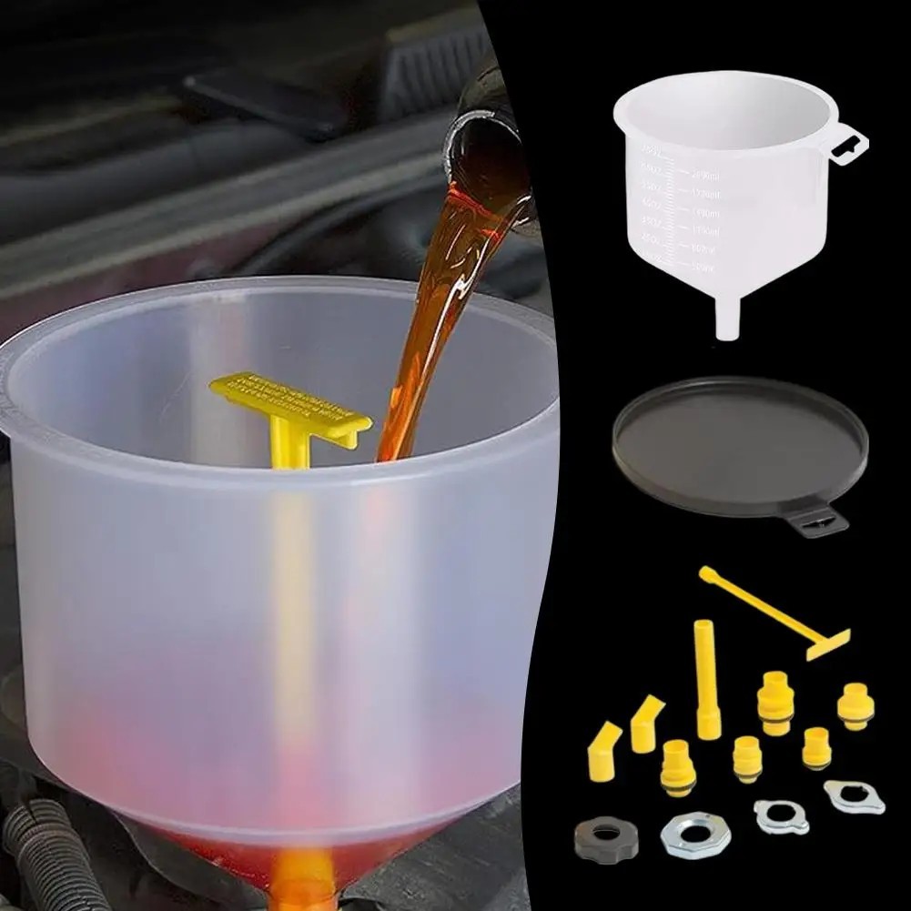 15pc Spill Free Coolant Funnel Kit Radiator Antifreeze Filling Bleeder Adapters
