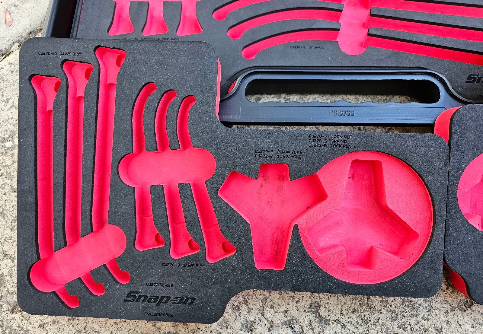 Snap-on CJ2500 Heavy-Duty Manual Master Puller Case & Empty Foam Trays PB203B