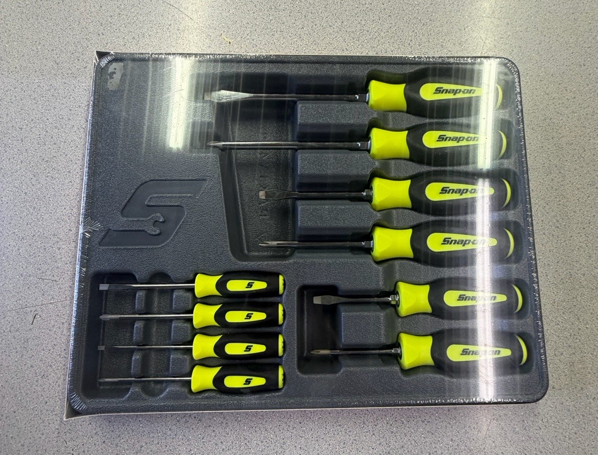 Snap-on Tools USA NEW 10pc HIVIZ Soft Grip Phillips & Flat Head Screwdriver Sets