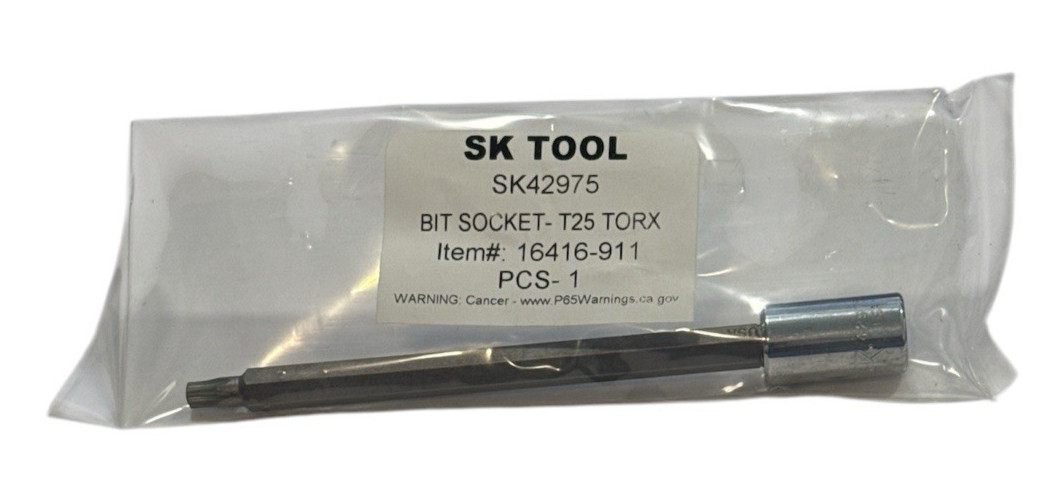 SK Tools SK42975 T-25 Torx Bit Socket Chrome 1/4″ Drive 4.5″ Long Made In USA