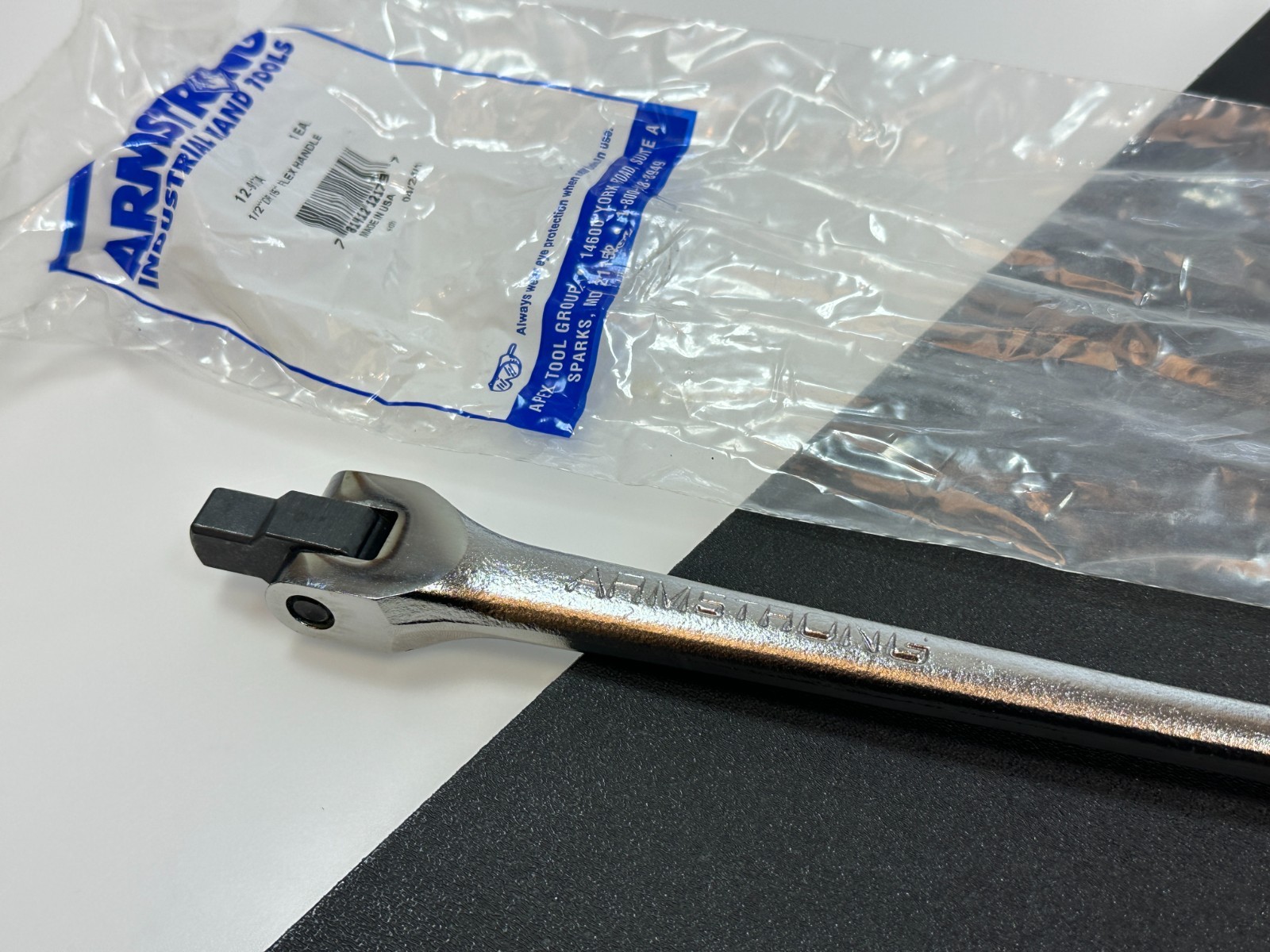 🇺🇸 NEW Armstrong USA 12-917A 1/2″ Flex Handle Breaker Bar 15″ Long Knurled NOS
