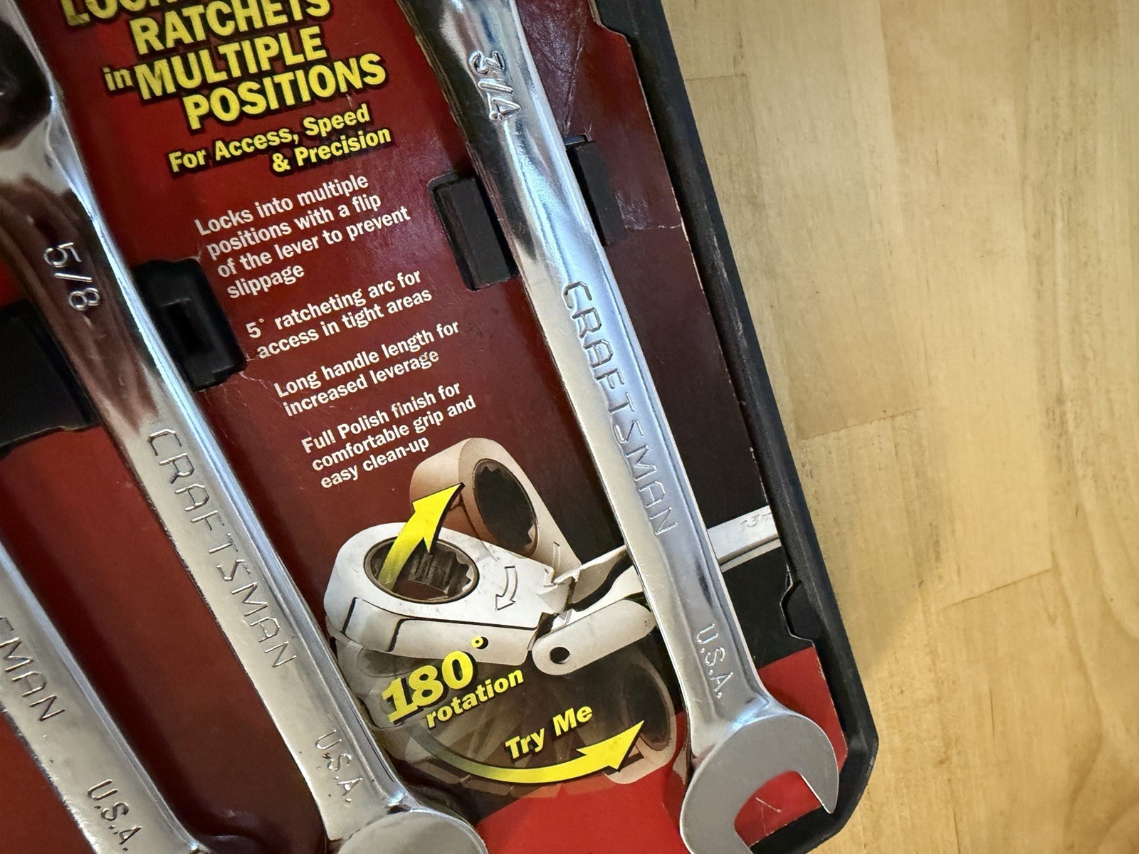 USA Craftsman Locking Flex Ratchet SAE 12PT (Set of 4)