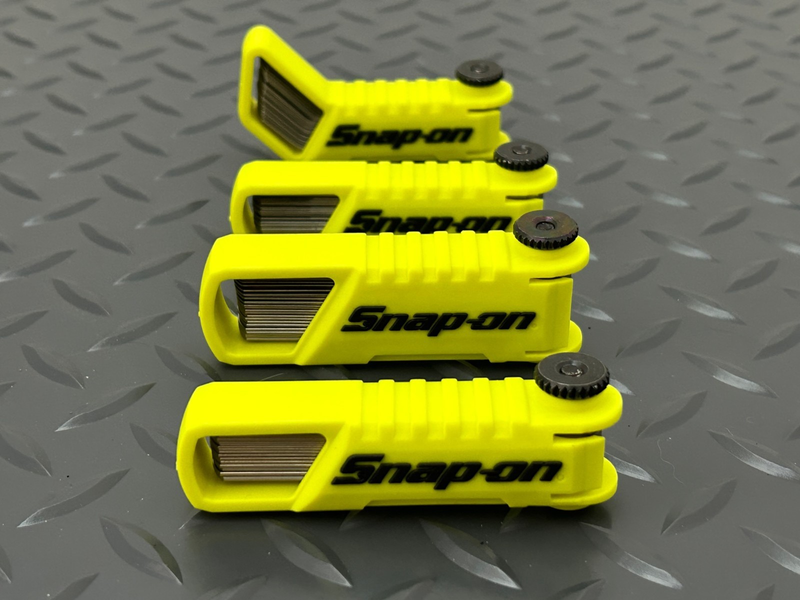 Snap-on Tools USA NEW HI VIZ 4pc Offset 45° & Straight Feeler Gauge Blade Sets
