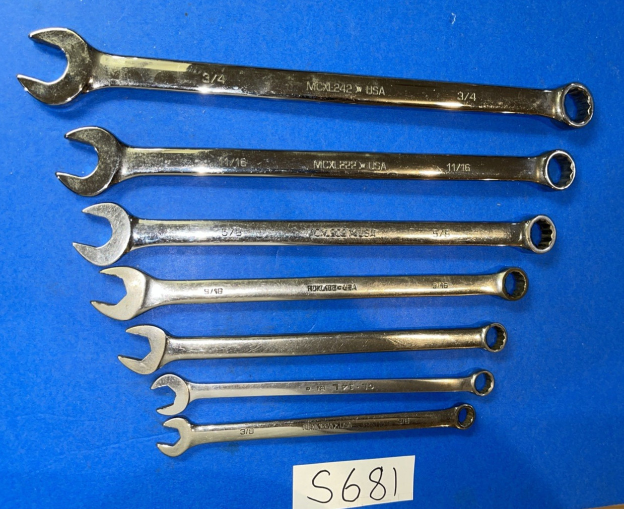 MATCO TOOLS 7 PIECE SAE COMBINATION EXTRA LONG 12 POINT WRENCH SET 3/8 TO 3/4