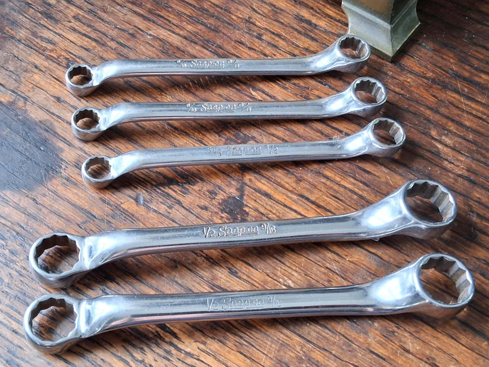 Snap – On Deep Offset Box End Wrench 5 Pieces SAE (2) 1/2-9/16 & (3) 5/16-3/8