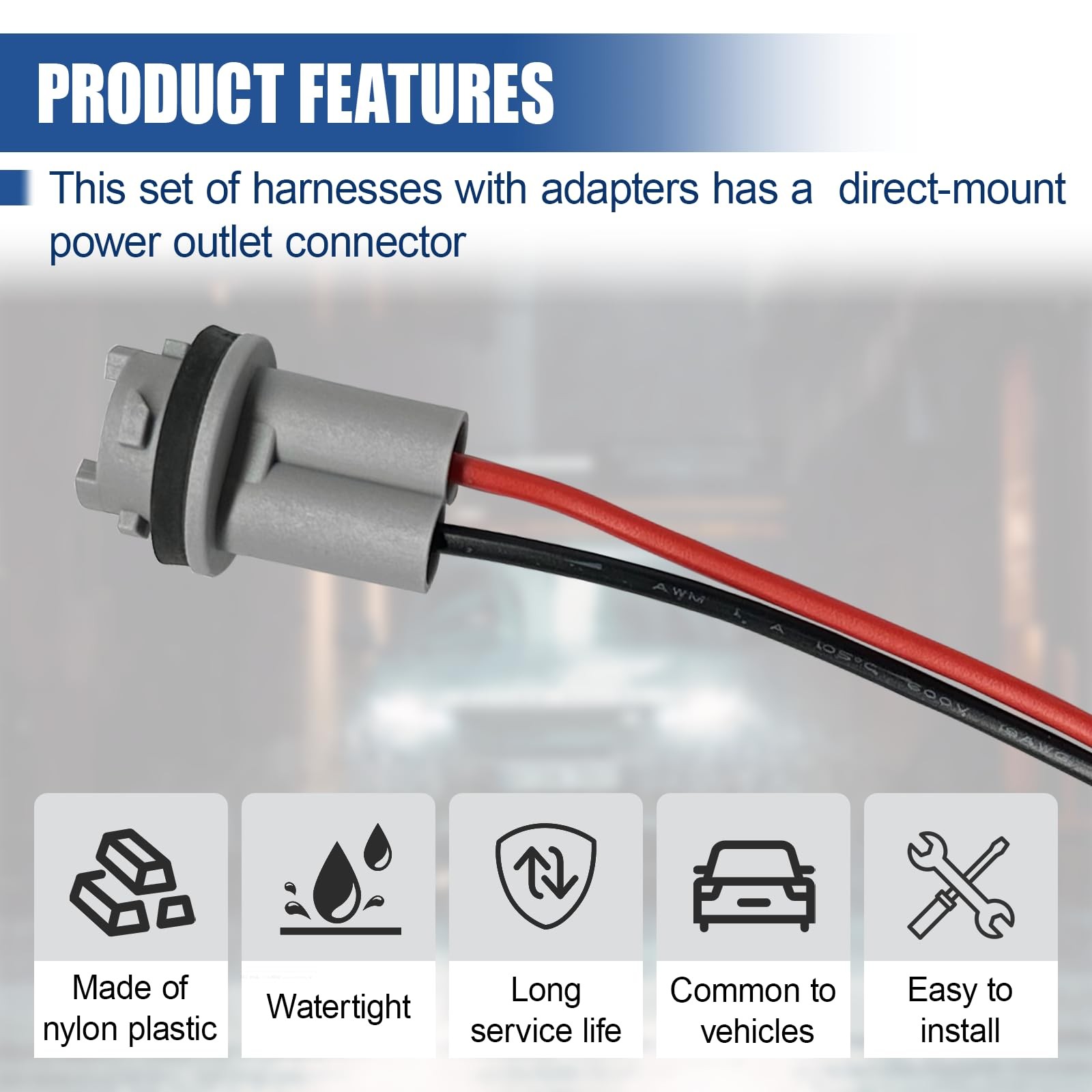 UHANBUT T15 Bulb Socket Pigtail Wiring Harness Adapter, 912 920 921 2PCS
