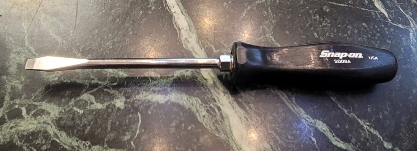 SDD6A Snap-on Tools NEW BLACK Hard Plastic Handle 5/16″ Flat Head Screwdriver