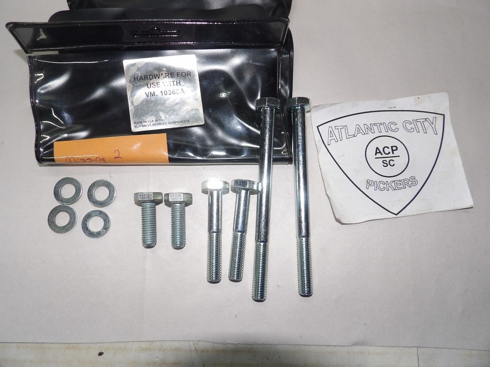 Hardware Only for V.M. 10360A Engine Lifting Brackets-Sold As Shown