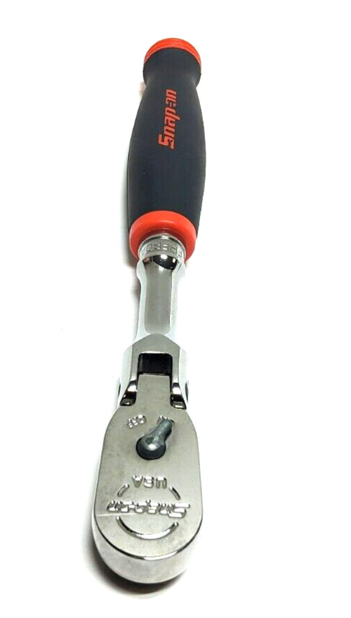 New Snap-on™ 3/8″ drive 9″ long FLEX Head Ratchet Red Soft Handle FHF80A