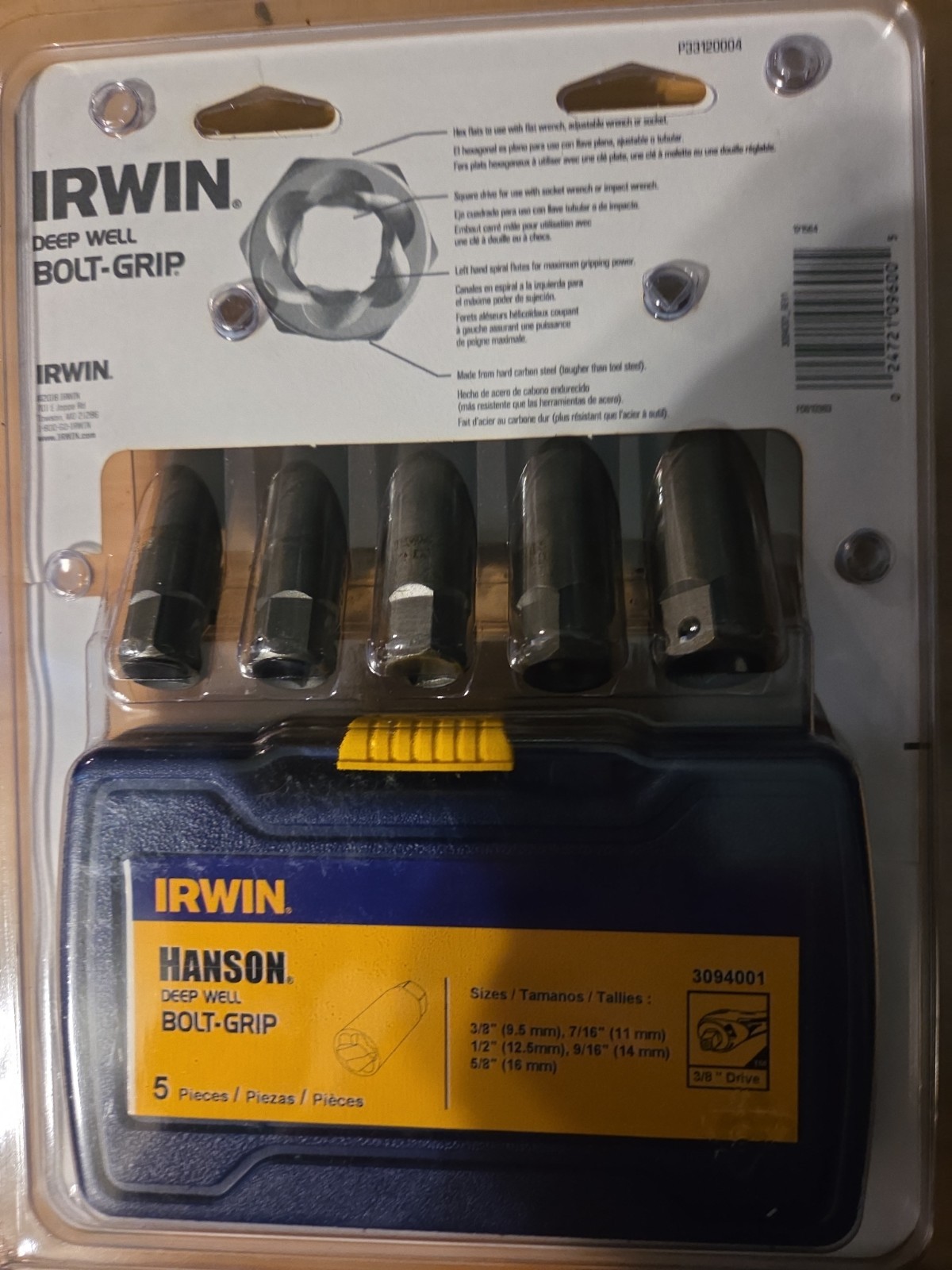 Irwin Bolt Grip Damaged Screw and Bolt Deep Socket Extractor Set
