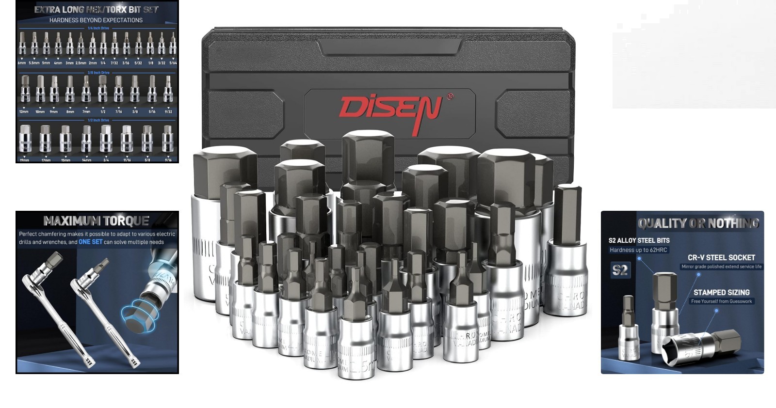 32-PC HEX Bit Socket Set – Perfect for Auto Repairs & Home Maintenance