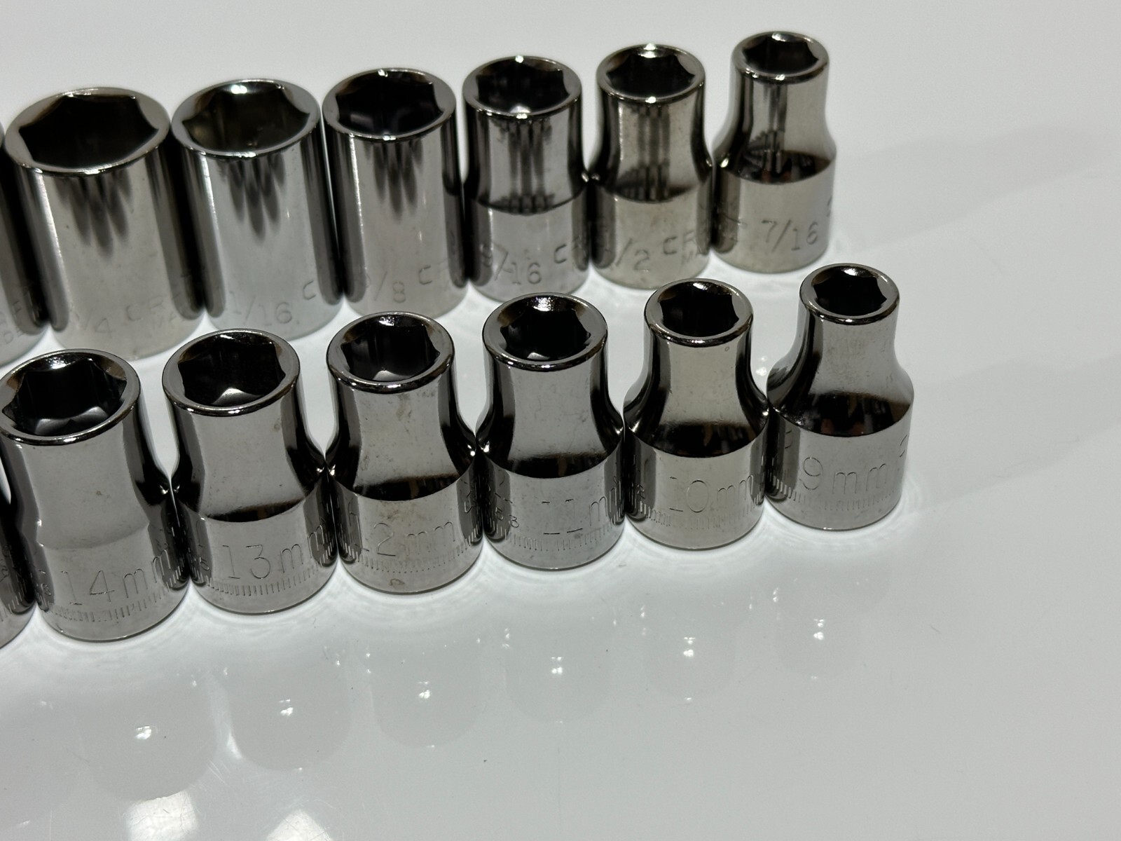 Craftsman USA G (NOS) 20pc SAE & Metric Shallow Socket Set – 1/2″ Drive, 6 Point