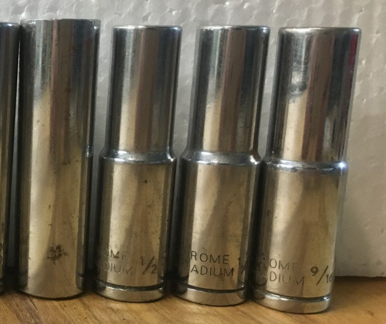 Lot Of 8 Deep Sockets 1/2″ Drive 3 PT, 4 PM AND 1 UNBRANDED