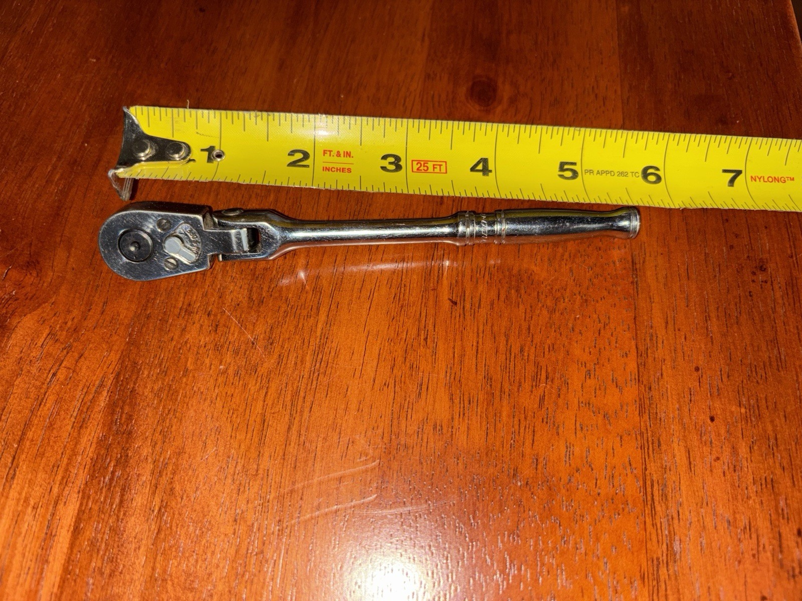 Snap-On TM711A 1/4 Drive Flex Head Ratchet Measuring 6 Inches Long