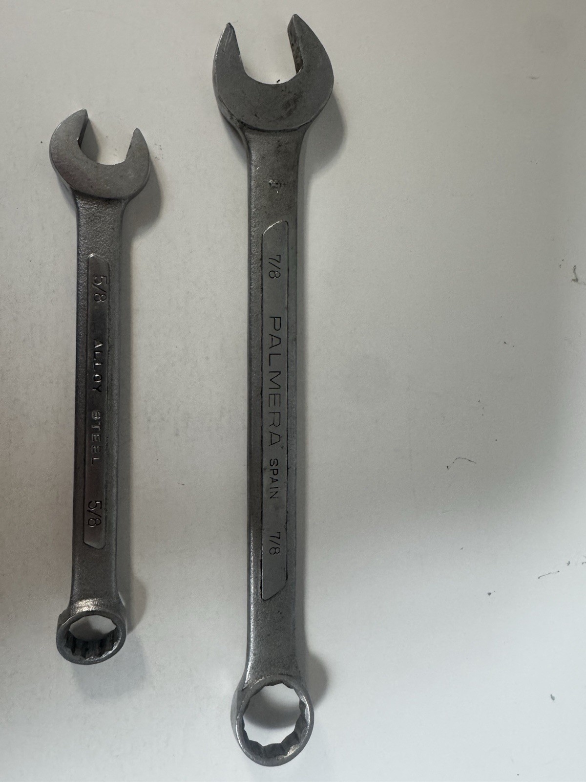 Lot Of (3) Palmera Combination Wrenches 7/8 5/8 1/2 Made In Spain