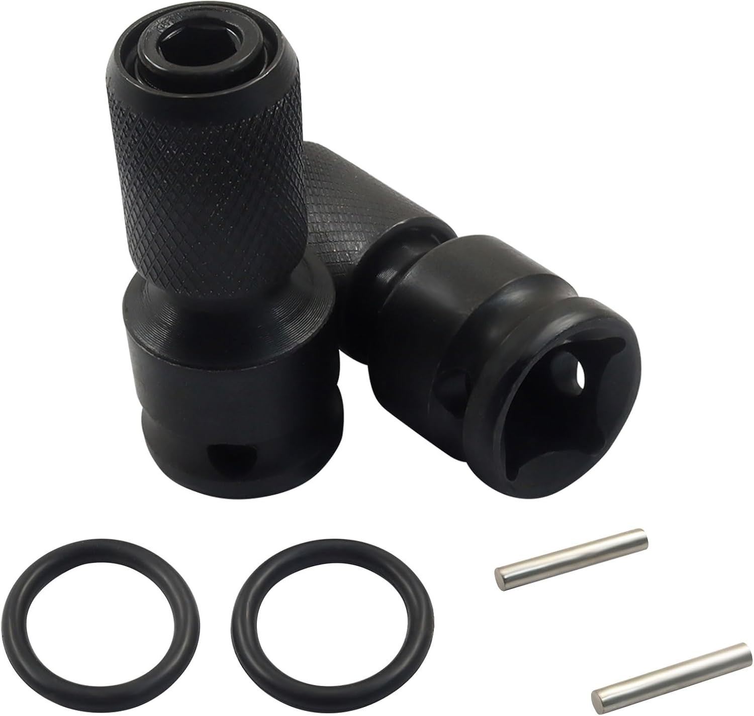 2-Pack 1/2″ Square Drive to 1/4″ Hex Adapter Quick Release Impact Wrench Chuck