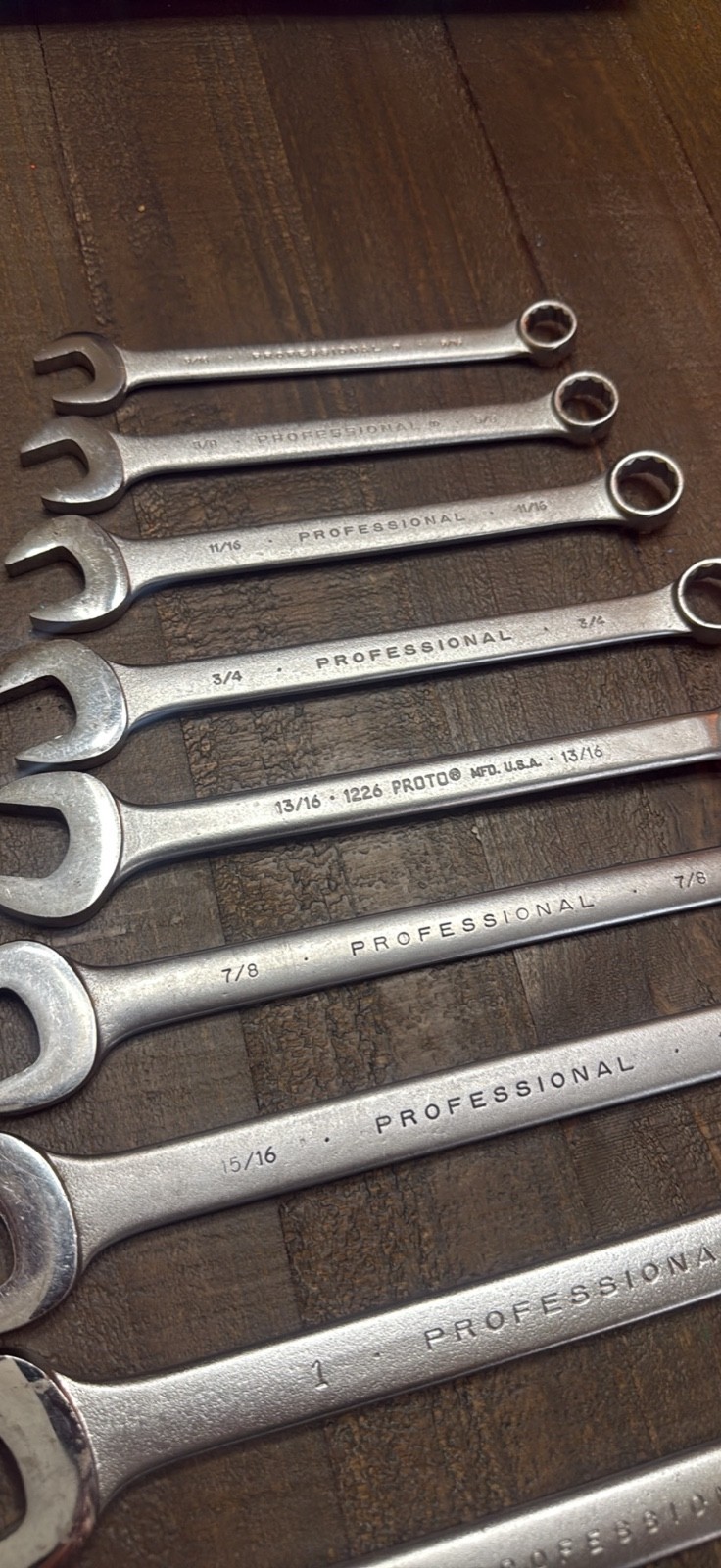 Proto professional wrench set 1-1/4” to 9/16” no owner markings
