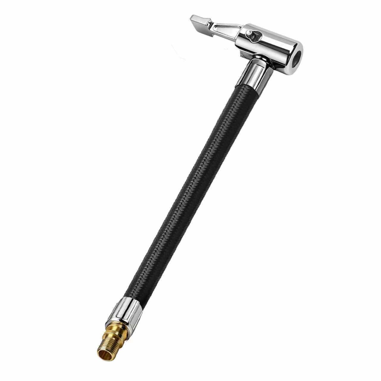 Tire Inflator Hose Kit with Metal Construction and Nylon-Wrapped Rubber Hose