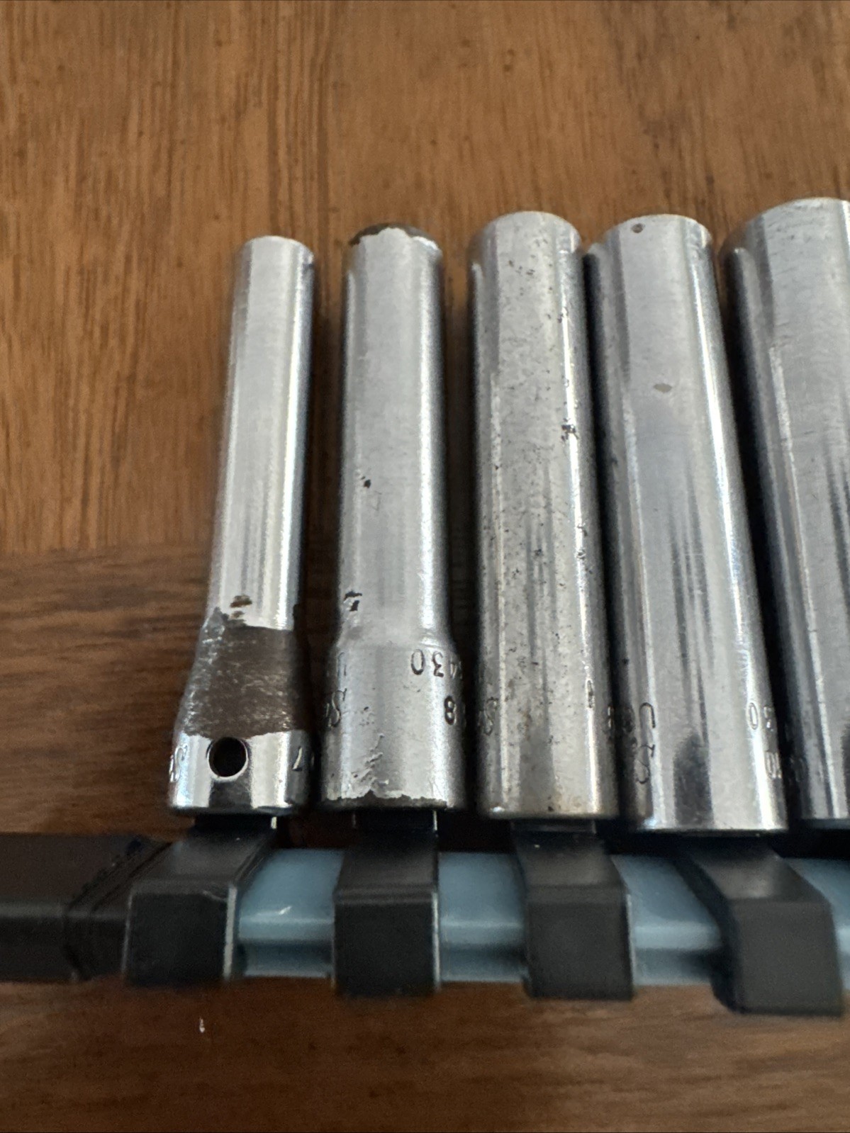 9pc. Snap-on Tools USA 1/4″ Drive SAE Deep 12pt POINT Chrome Socket Set READ!!