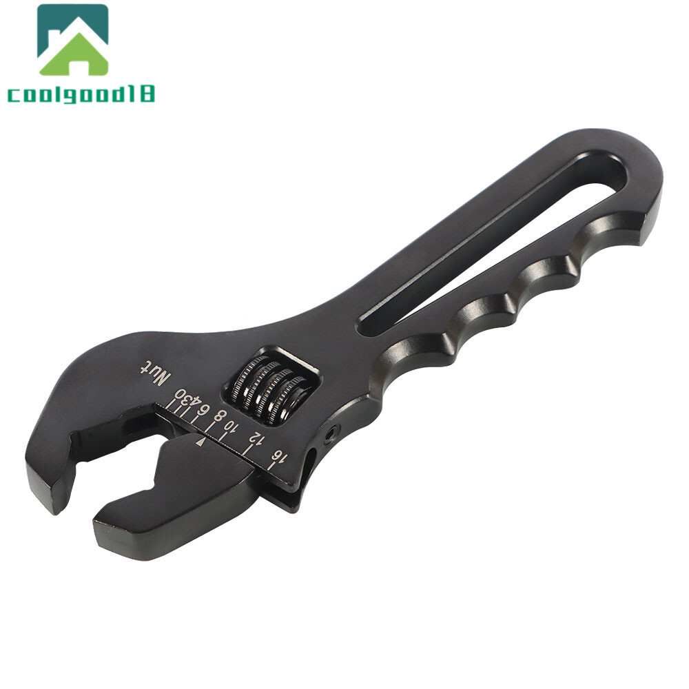 Adjustable Wrench Aluminum Tool Spanner 3AN-16AN for Hose End Fitting Black