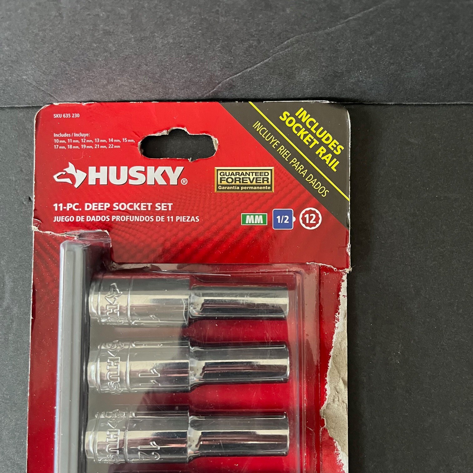 HUSKY DEEP METRIC 12 POINT SOCKET SET 635 230 11-PC. 1/2 in. NEW