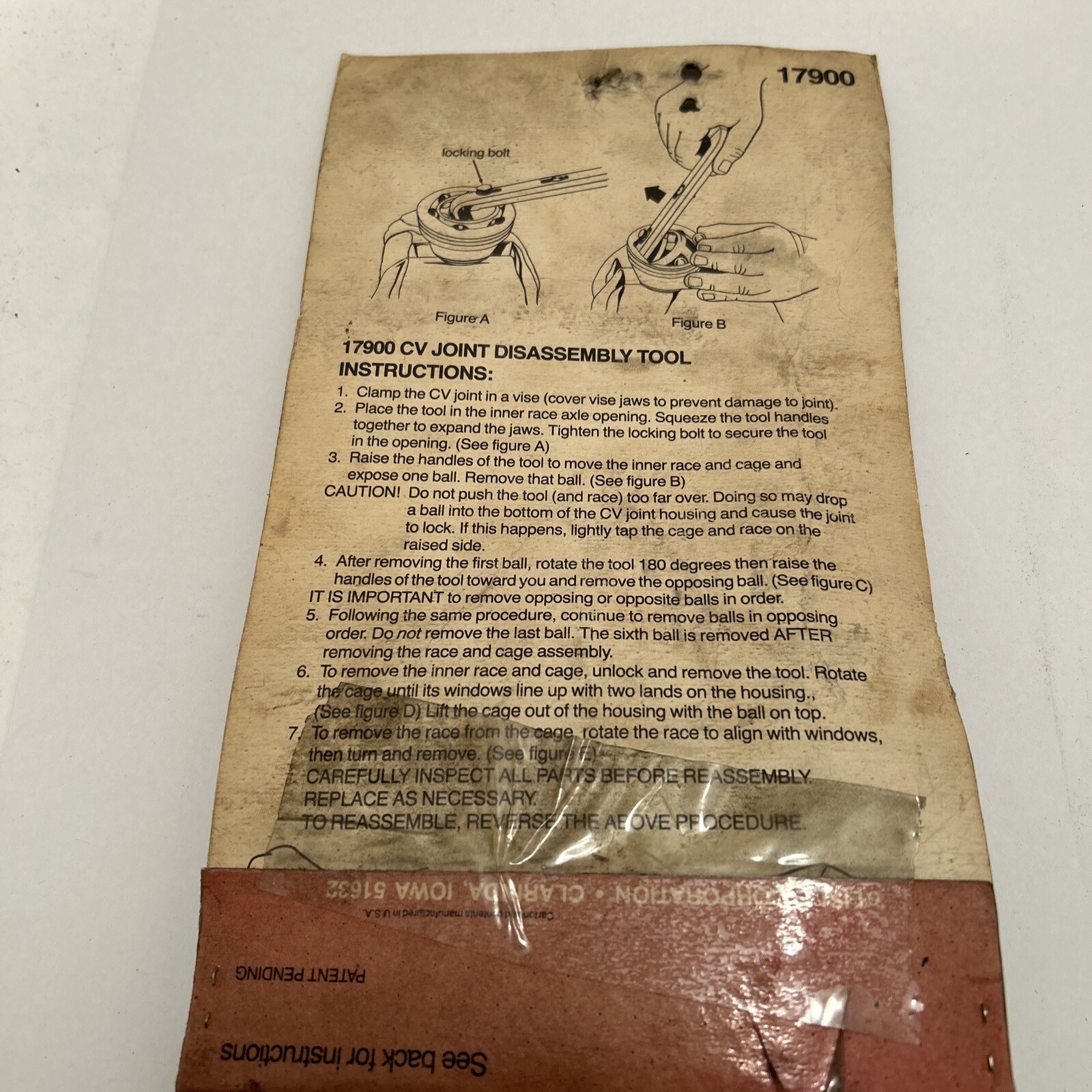 Lisle Tools 17900 CV joint disassembly tool, New