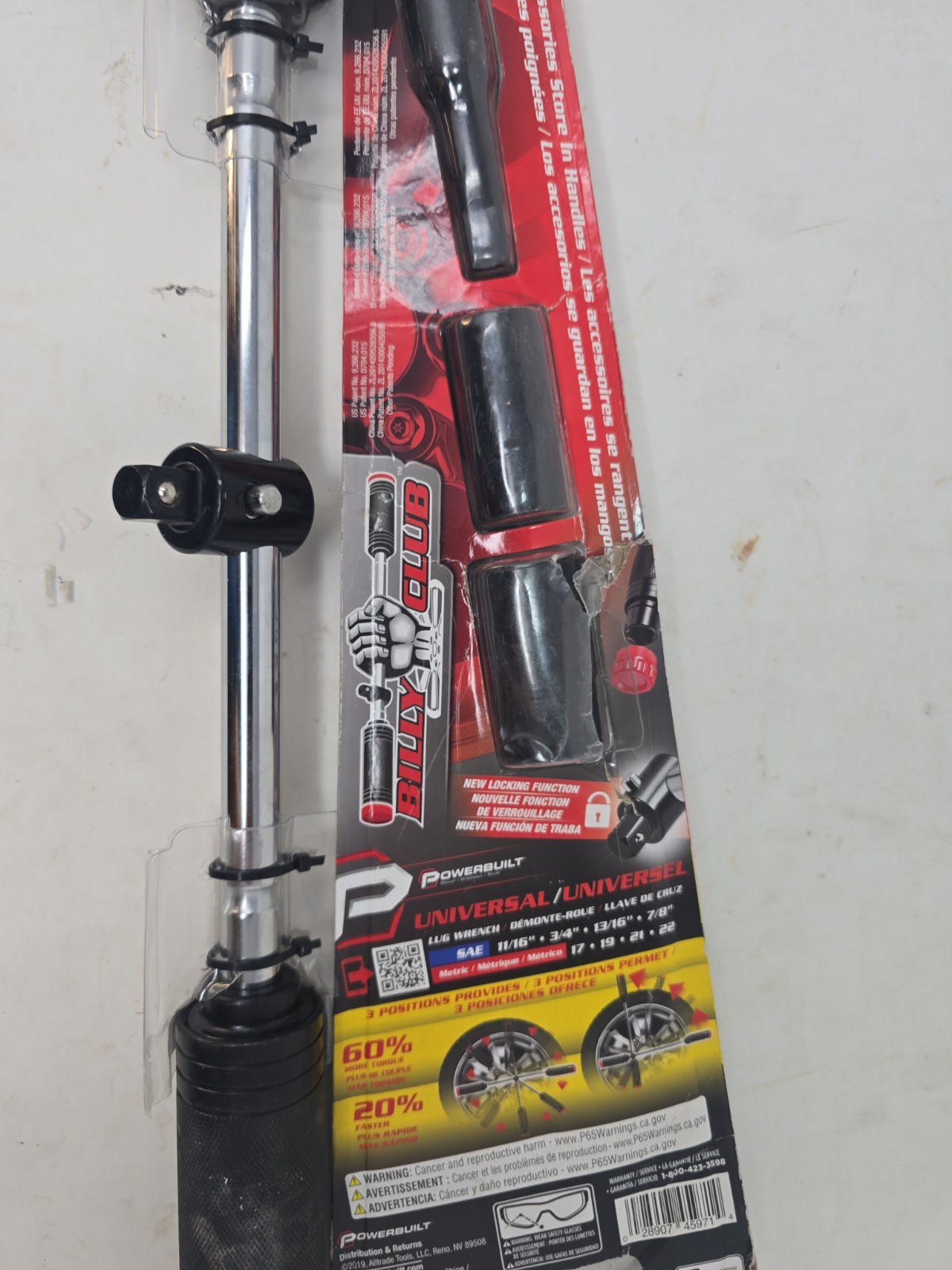 New!! Powerbuilt Billy Club Universal Lug Wrench 642250 (Bent Or Torn Packaging)